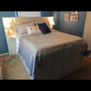 West Elm King Velvet Duvet and Shams